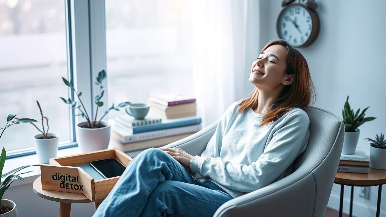 Person practicing a digital disconnection ritual for greater mental clarity